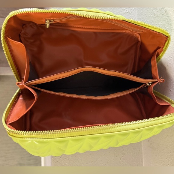 Lime Quilted Cosmetic Bag - Picture 2 of 2